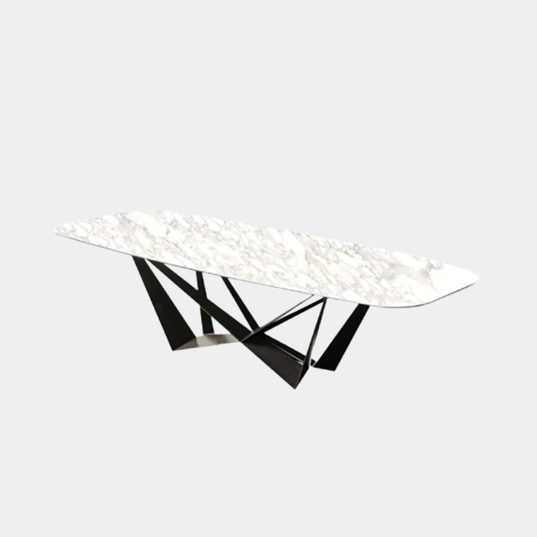 8 Seater Rectangular Italian Marble Top Dining Table 