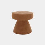 Caramel Brown Velvet Round Pouf