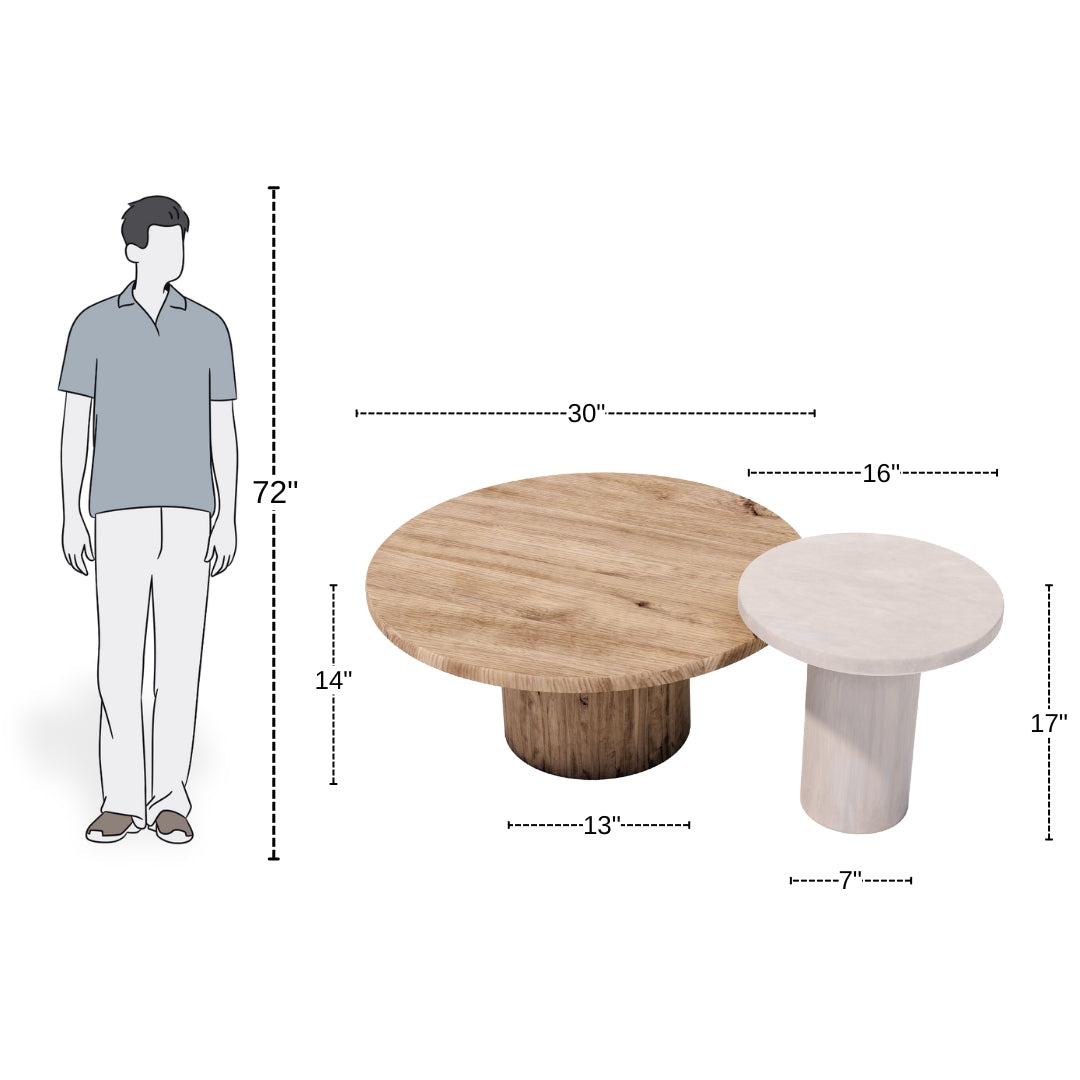 Elemental Duo Artistic Circular Coffee Table