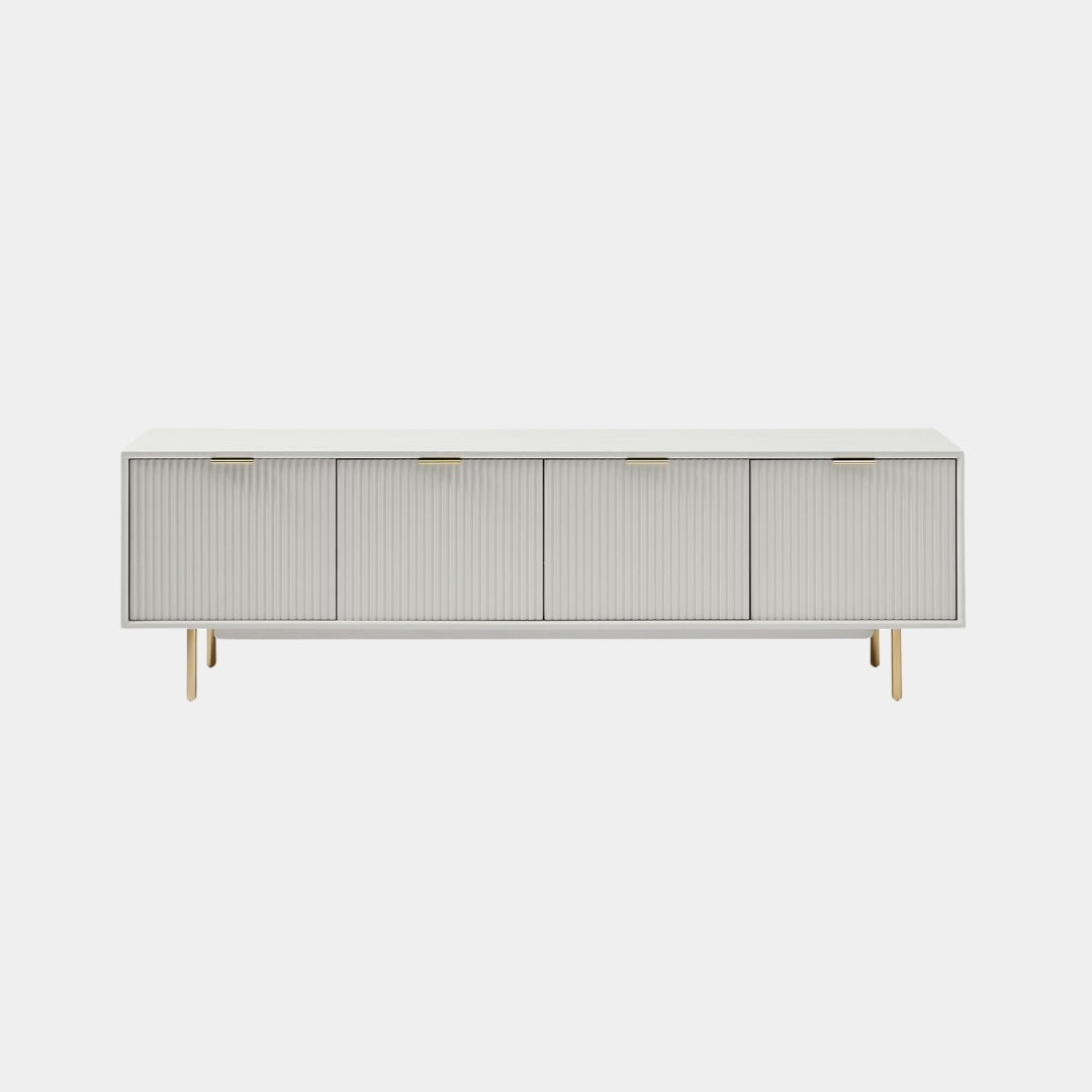 Modern Minimalist Striped Panel TV Unit