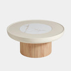 Smooth Stone Top & Textured Base Coffee Table