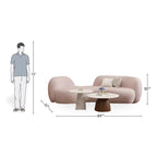 3 Seater Cozy Cloud Curved Sofa Set & Marble Harmony Coffee Table