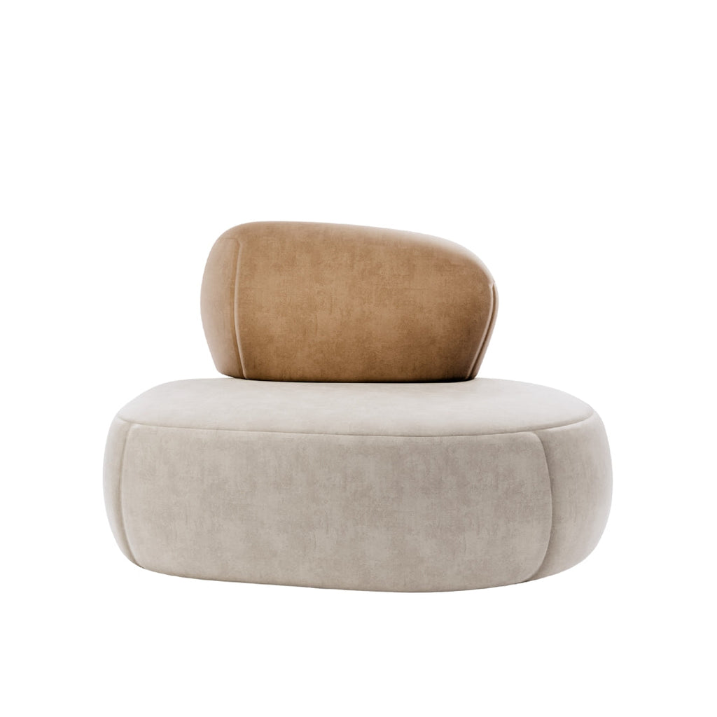 Minimalist Pebble Shaped Accent Sofa Chair