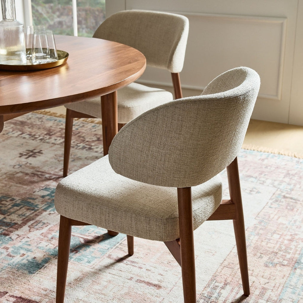 Modern Cream Upholstered Dining Chair