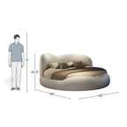 Luxe Round Comfort Bed with Solid Headboard 