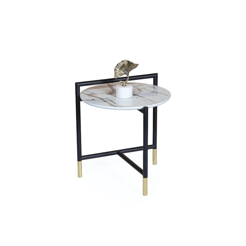 Modern Elegance White Marble Coffee Table Set