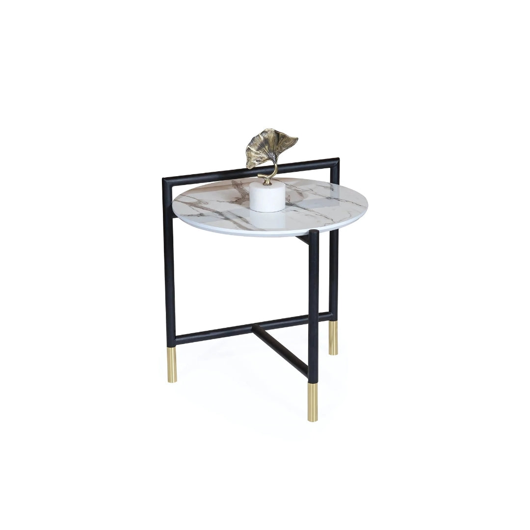 Modern Elegance White Marble Coffee Table Set