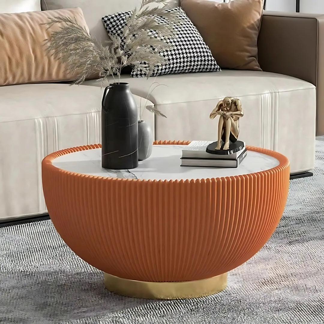 Rust Cozy Round Coffee Table


