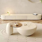Minimalist Stone-Inspired Coffee Table Duo