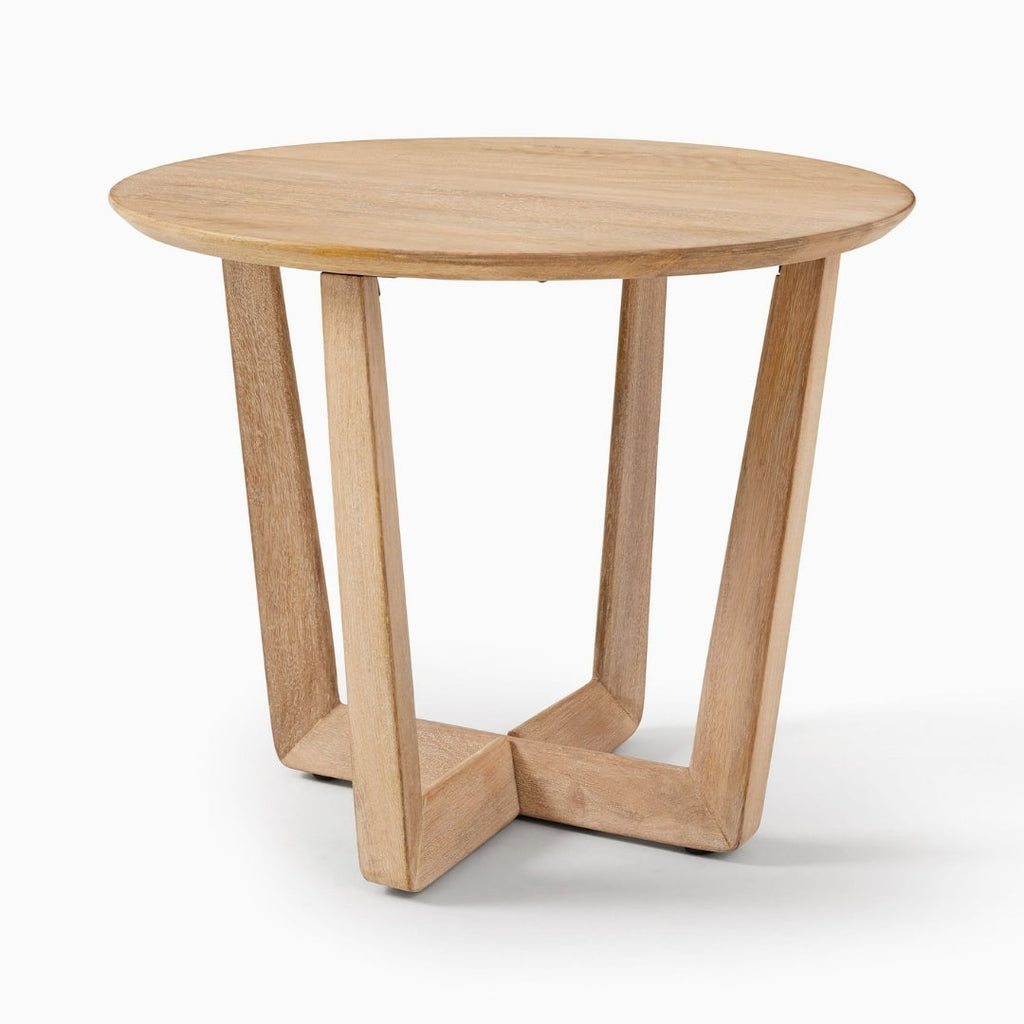 Cross-Leg Solid Wood Side Table

