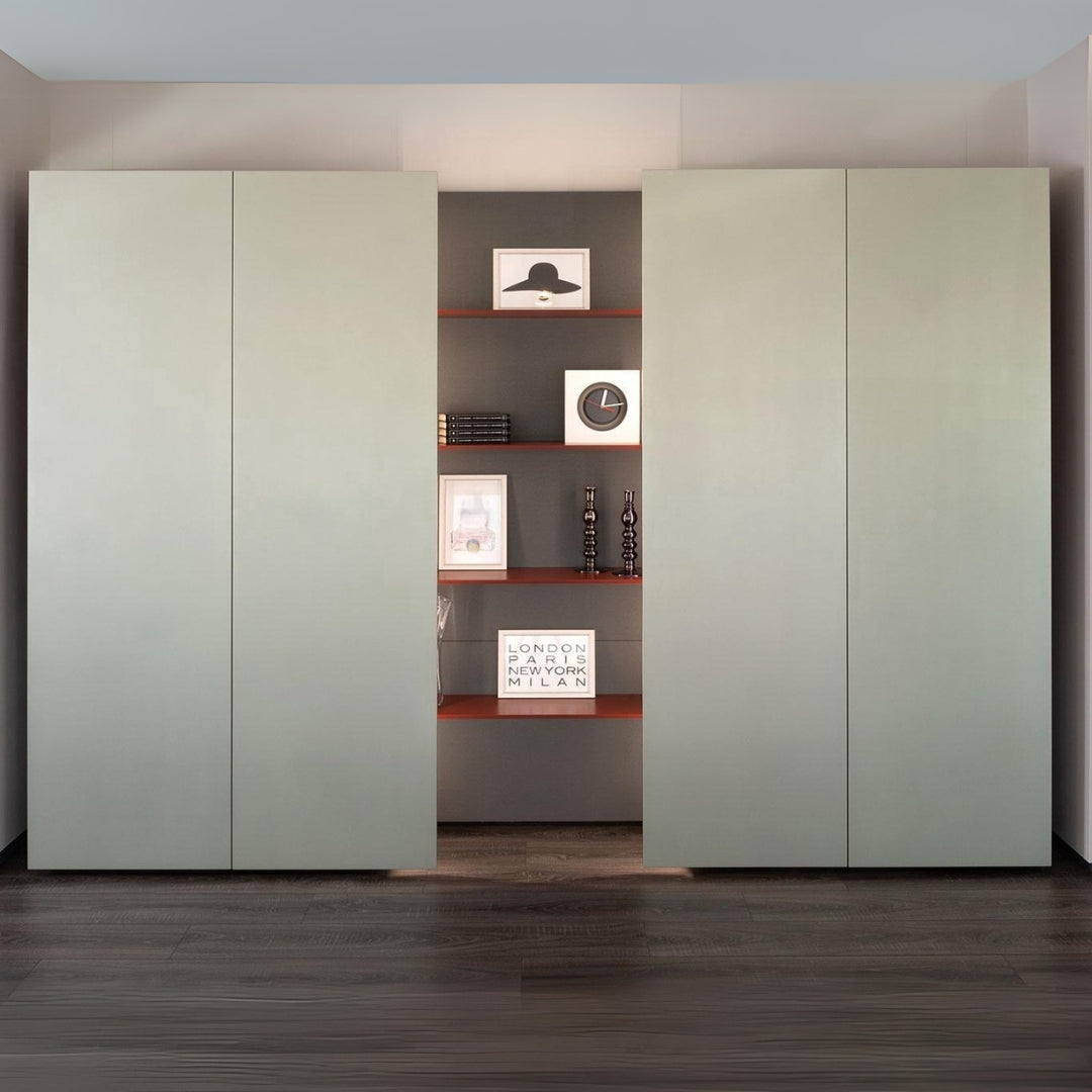 Sleek Minimalist Wardrobe With Display Shelving