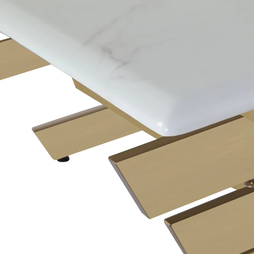 Modern Criss-Cross Legged Marble Coffee Table