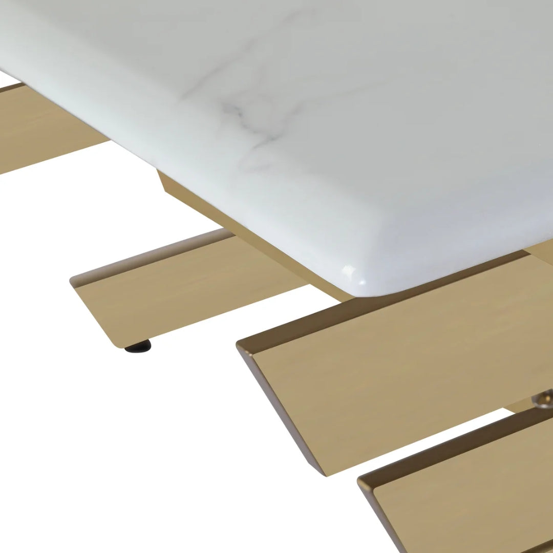 Modern Criss-Cross Legged Marble Coffee Table