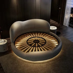 Luxe Round Comfort Bed with Solid Headboard 