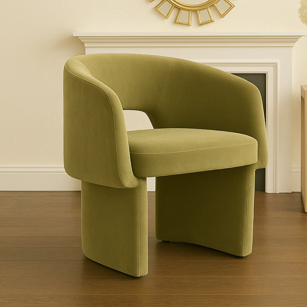 Olive Green Modern Arch Dining Chair