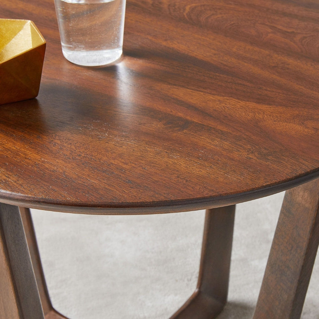 Cross-Leg Solid Wood Side Table

