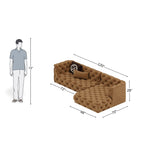 4 Seater L-Shaped Brown Sofa
