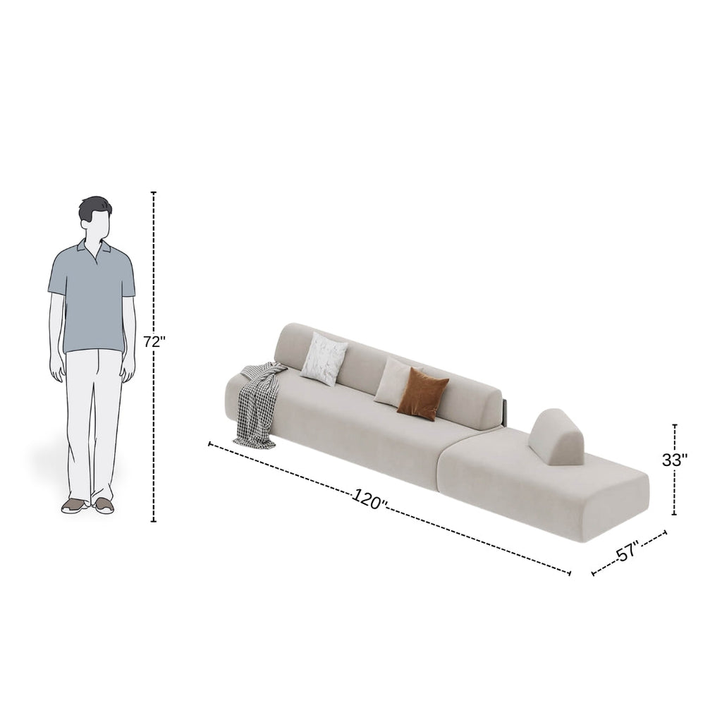 4 Seater Modern Beige Sofa
