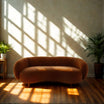 3 Seater Cinnamon Curve Upholstered Sofa