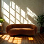 3 Seater Cinnamon Curve Upholstered Sofa