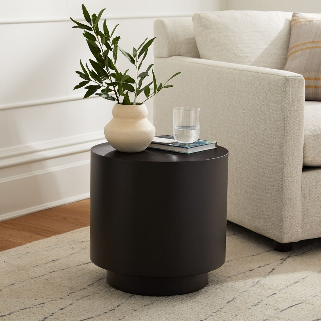 Modern Matte Black Pedestal Table

