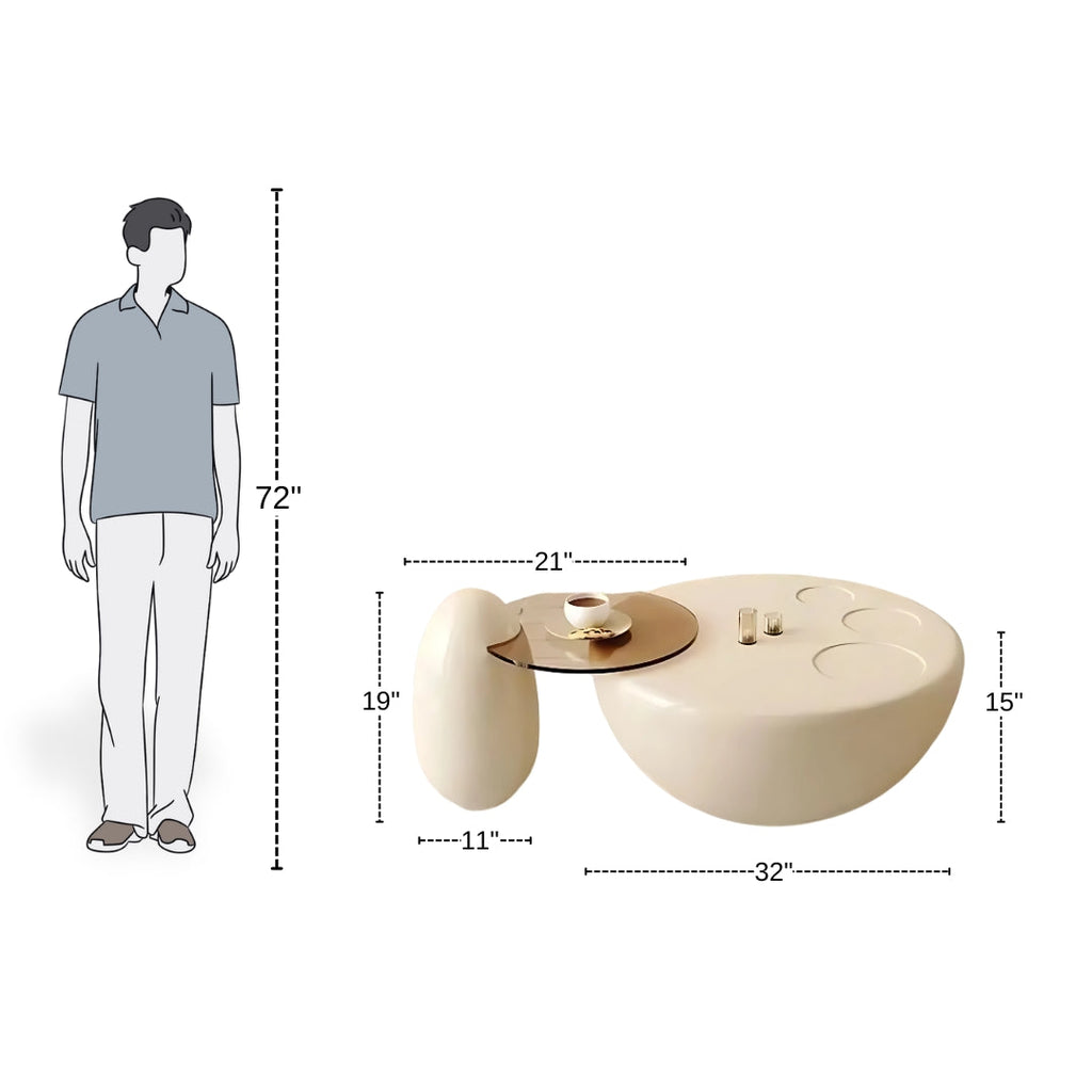 Minimalist Stone-Inspired Coffee Table Duo