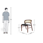 Classic Rattan & Leather Dining Chair