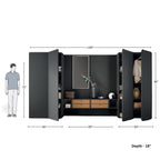 Modern Charcoal Wardrobe With Accent Drawers