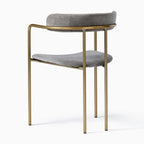 Chic Gold Frame Dining Chair with Soft Grey Seat