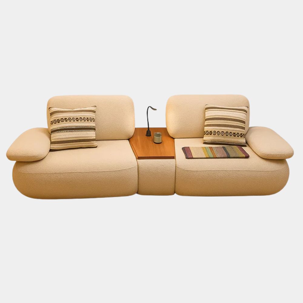 4 Seater Modern Dual Lounge Sofa with Center Console