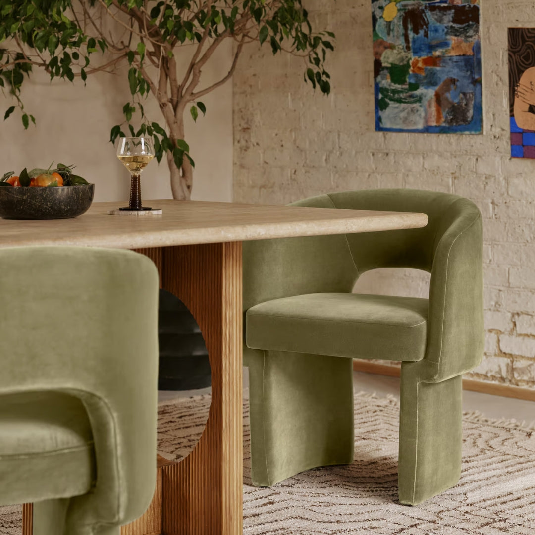 Olive Green Modern Arch Dining Chair