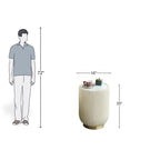 White Textured Cylindrical Coffee Table