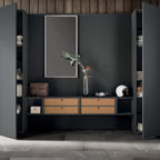 Modern Charcoal Wardrobe With Accent Drawers