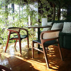 Classic Rattan & Leather Dining Chair