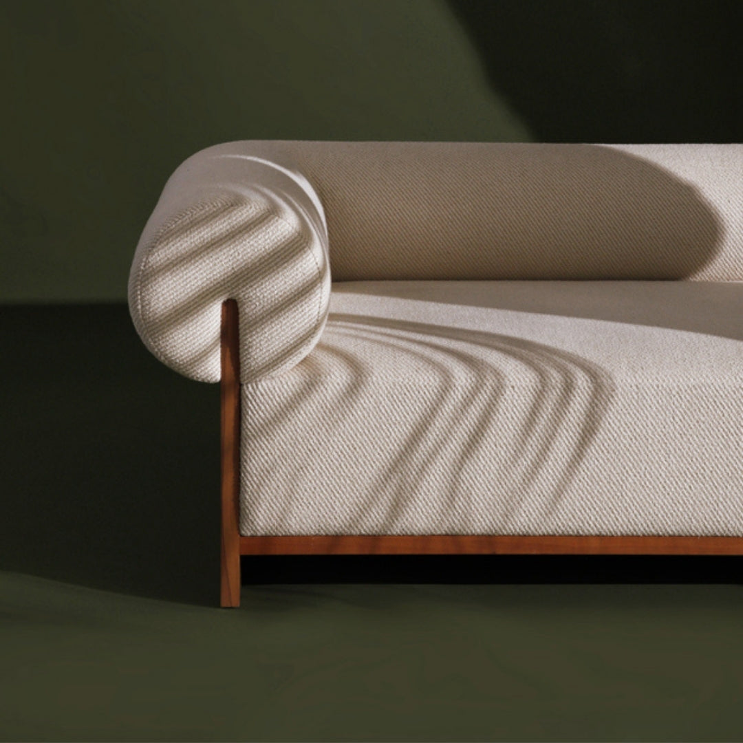 3 Seater Rust Wooden Lounge Sofa 