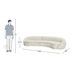 4 Seater Elegant Moonbeam Curved Sofa
