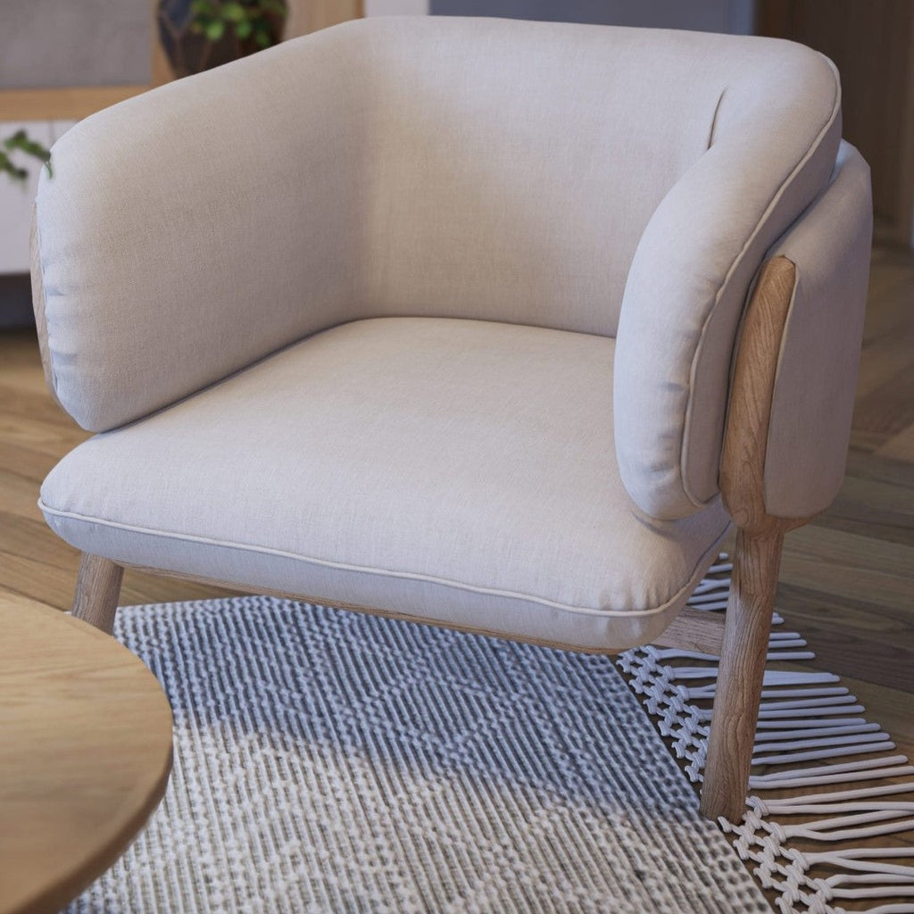Modern Luxe Beige Accent Chair