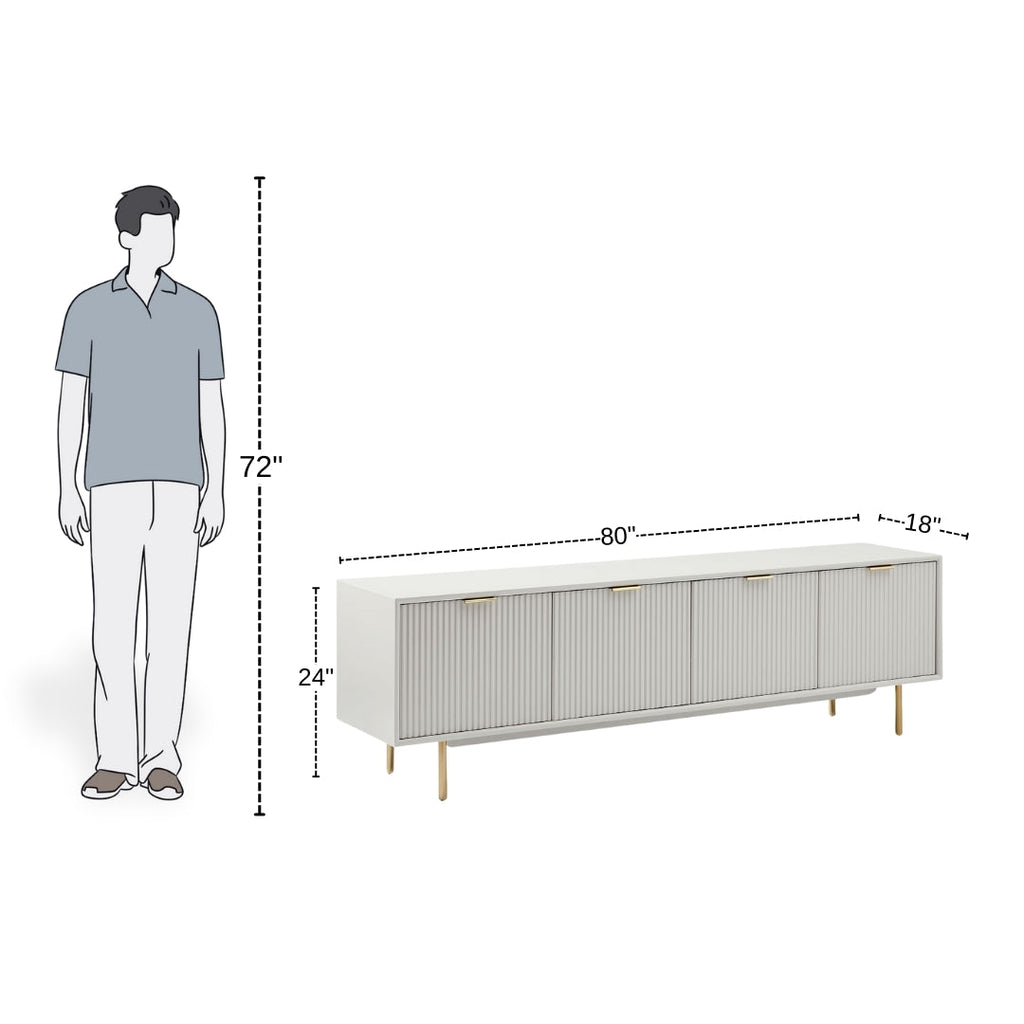 Modern Minimalist Striped Panel TV Unit