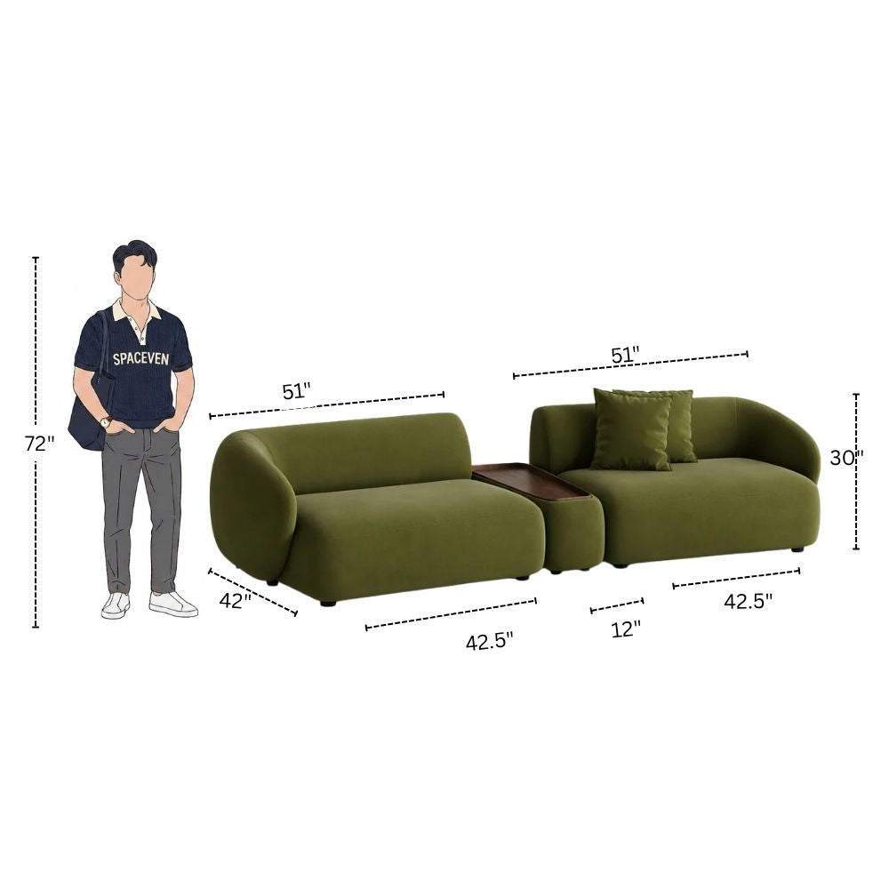 4 Seater Modus Segmented Lounge Sofa With Console