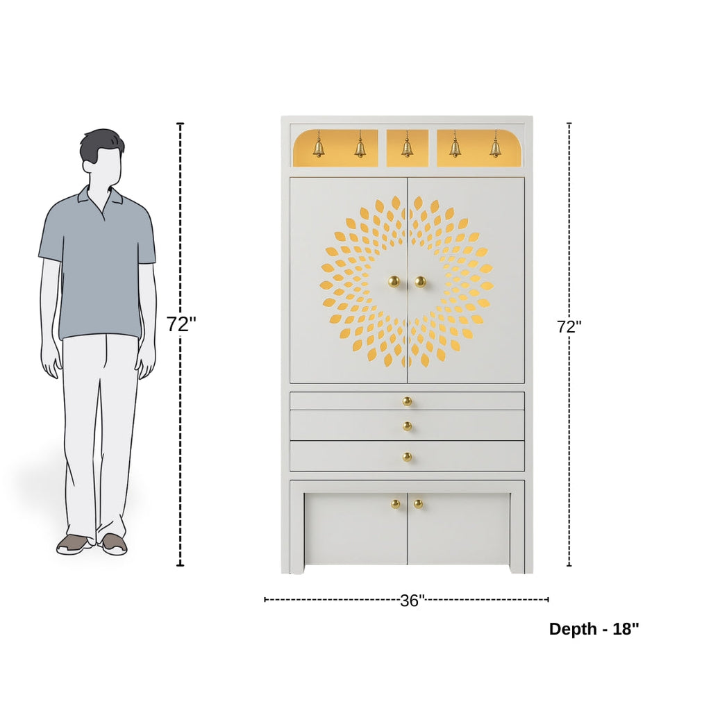 Customized Wooden Home Temple with Cabinets