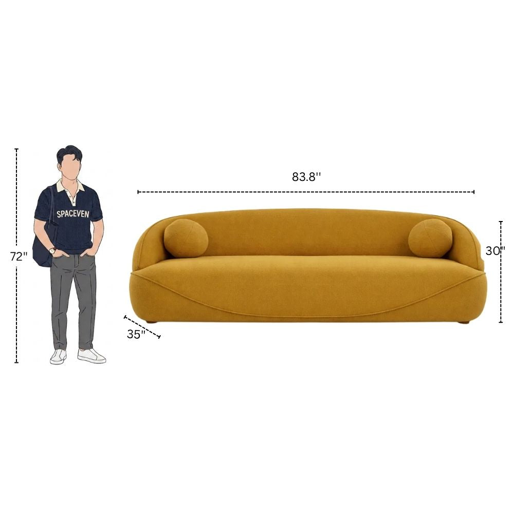 3 Seater Modern Comfy Curved Sofa