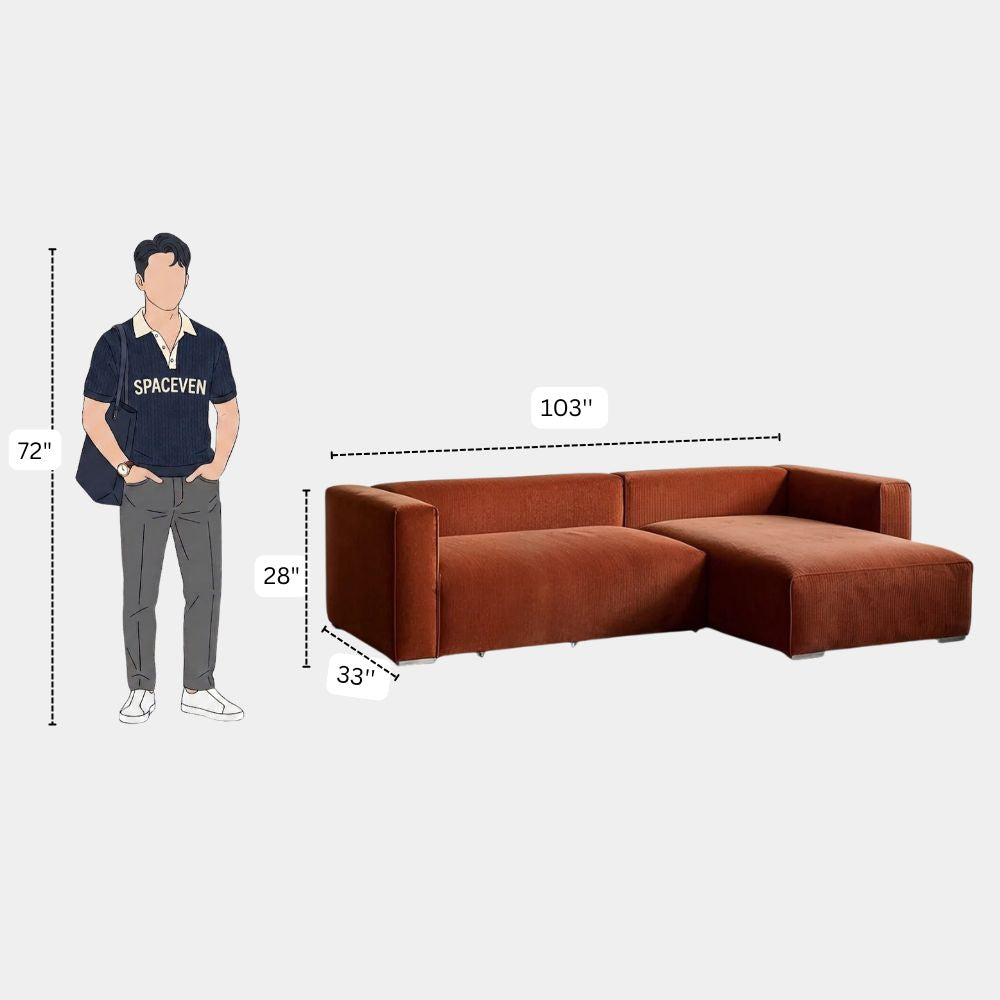 4 Seater Contemporary L-Shaped Lounge Sofa