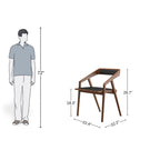 Modern Wood Frame Armchair with Black Seat

