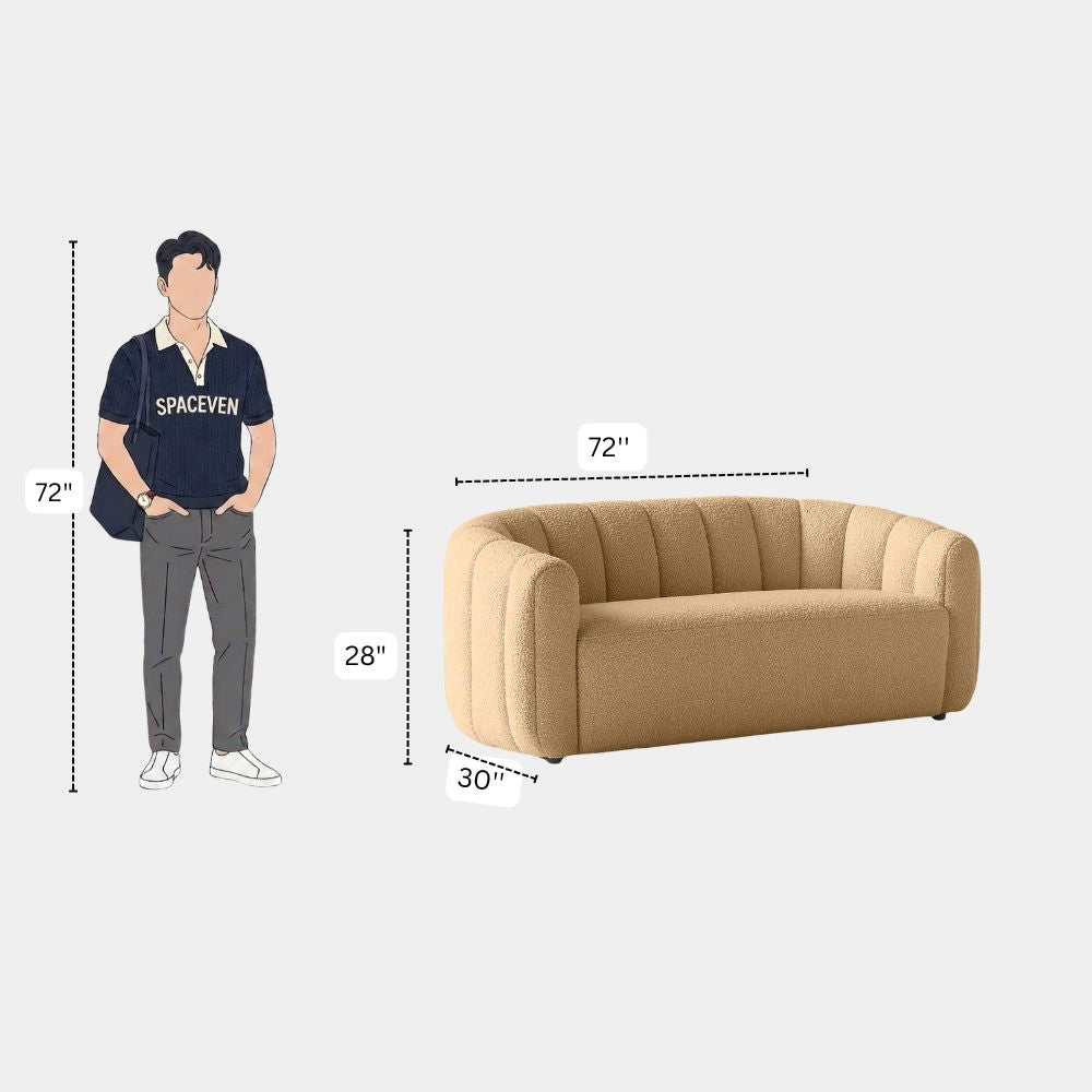 2 Seater Contemporary Curved Lounge Sofa