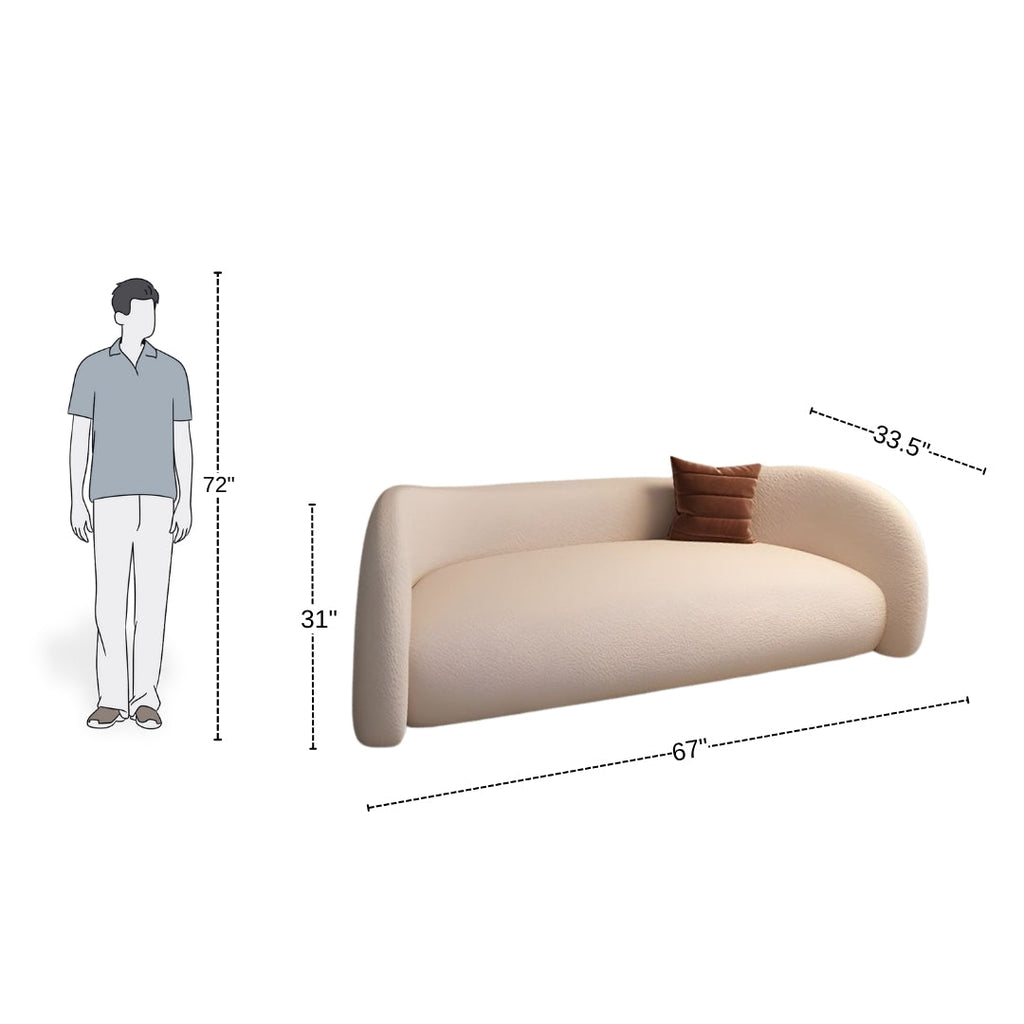 3 Seater Aura Soft Curved Sofa