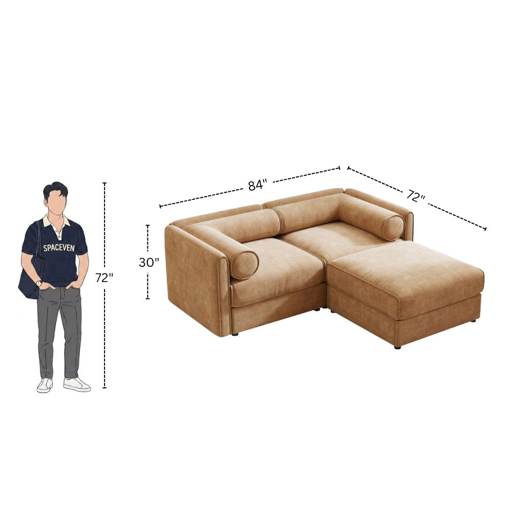 3 Seater Modern Sectional Sofa with Built-In Storage