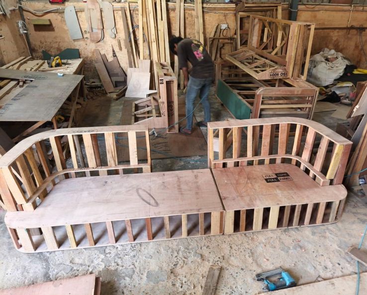 Sofa frame in progress