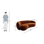 3 Seater Cinnamon Curve Upholstered Sofa
