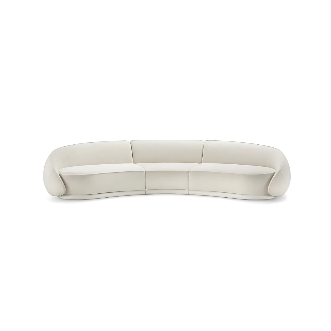 4 Seater Elegant Moonbeam Curved Sofa

