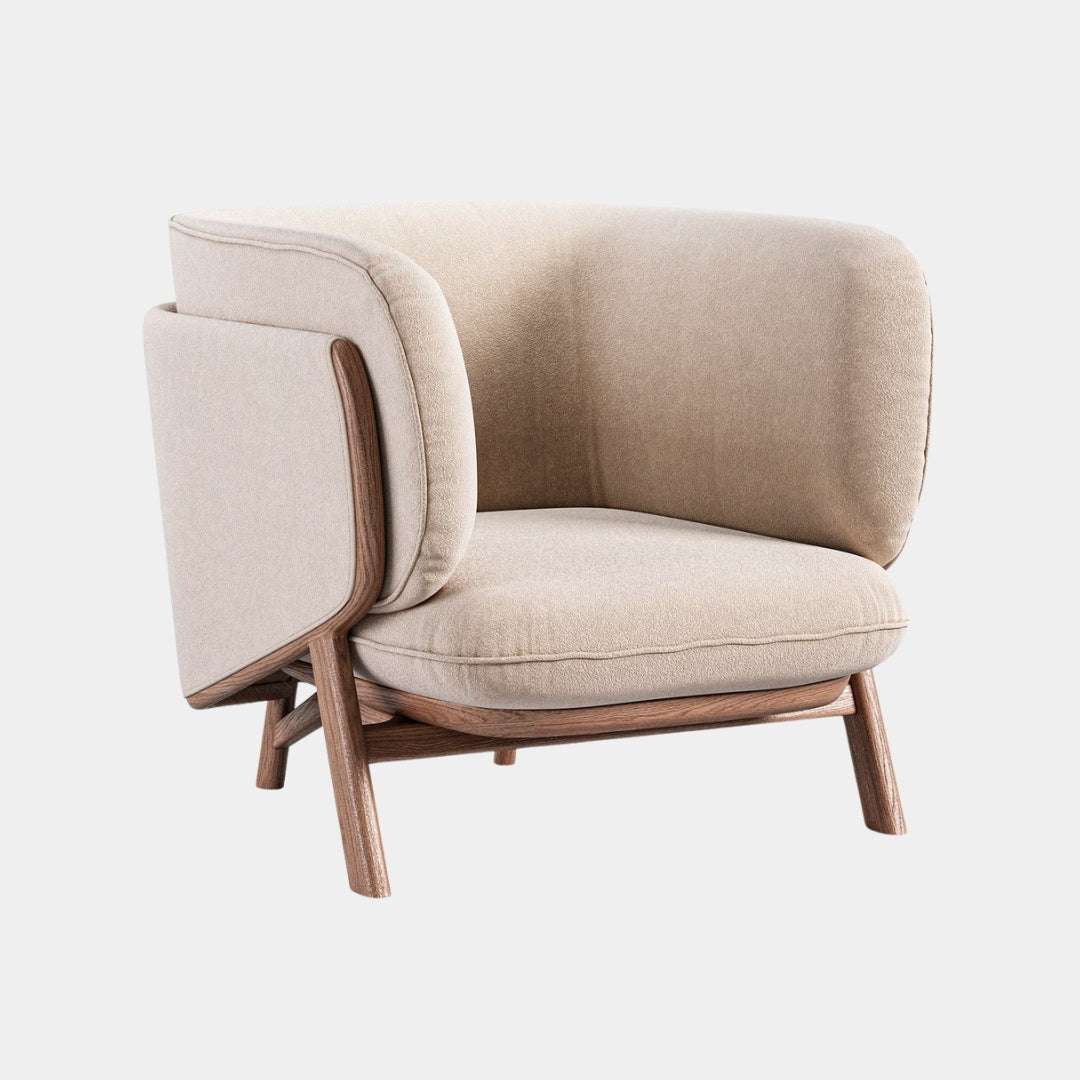 Modern Luxe Beige Accent Chair